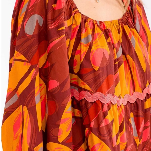 FANTASTIC FAWN fall hues mini dress M L - Picture 5 of 8